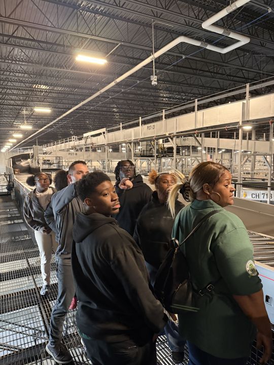 West Side L.E.O. students touring a UPS operations floor